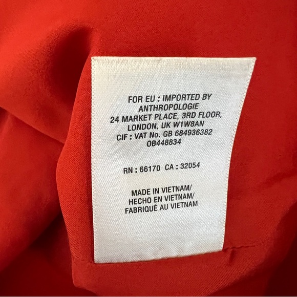 Leifsdottir Orange-Red Button-Accent Skirt | Anthropologie | Size 10 - Picture 7 of 8